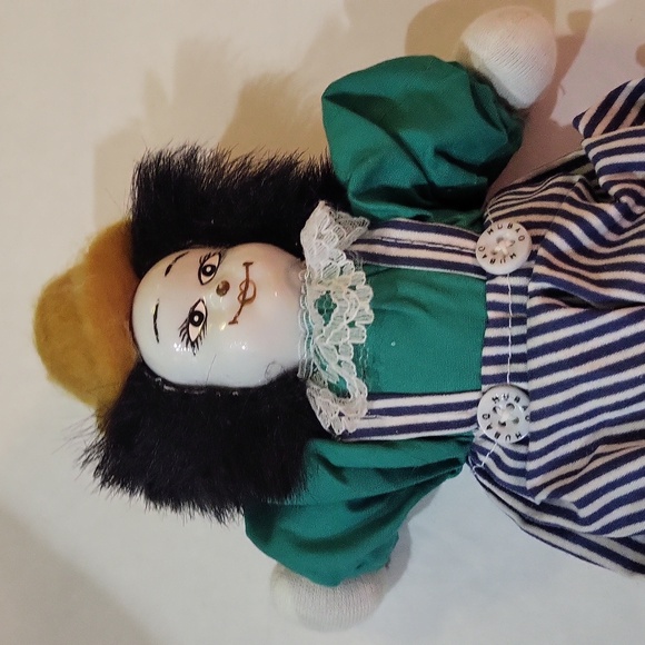 Lot Of 3 Vintage Clown Dolls Hand Painted Cloth  Face 7" - Picture 2 of 4